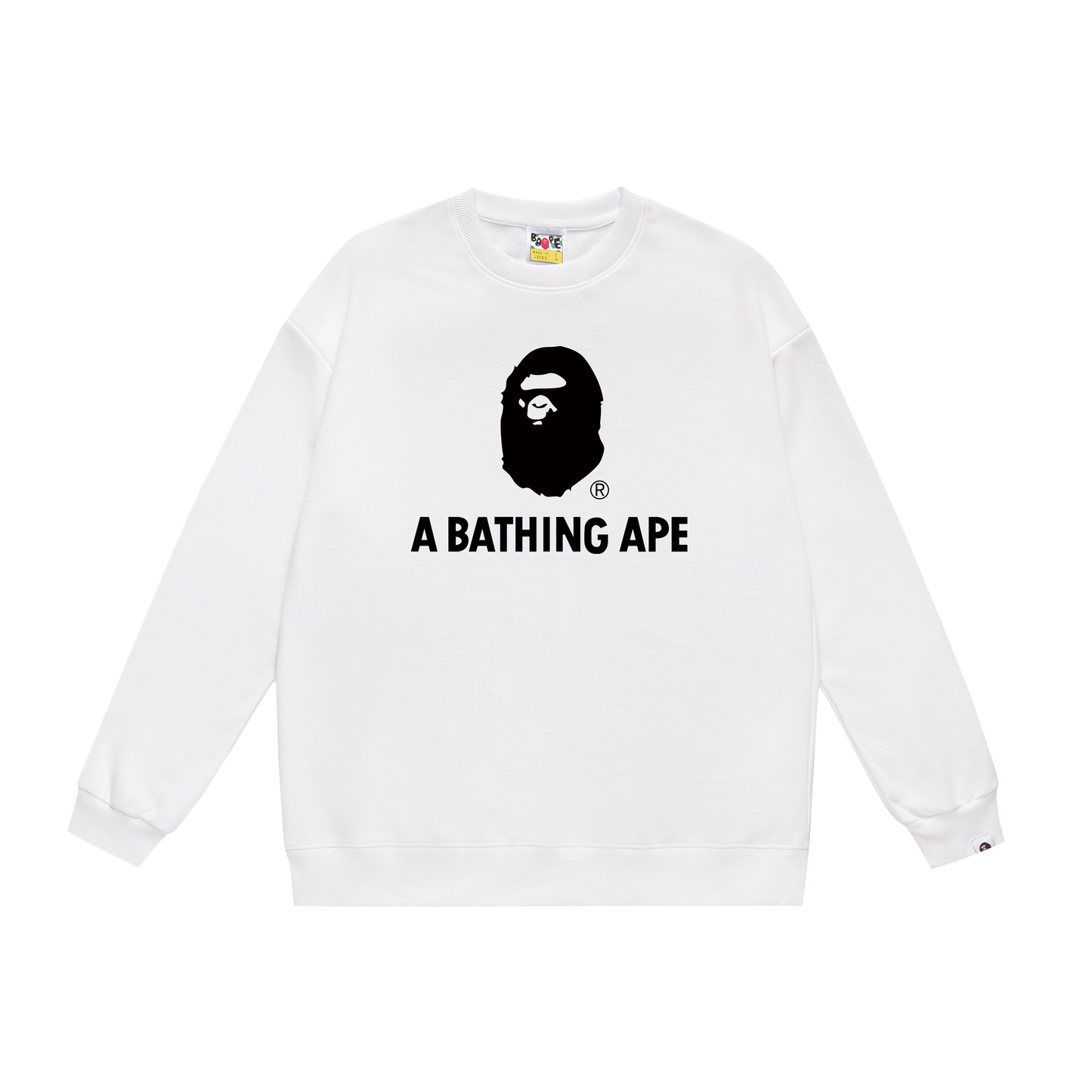 A Bathing Ape Youth Casual Logo Print Hoodie White