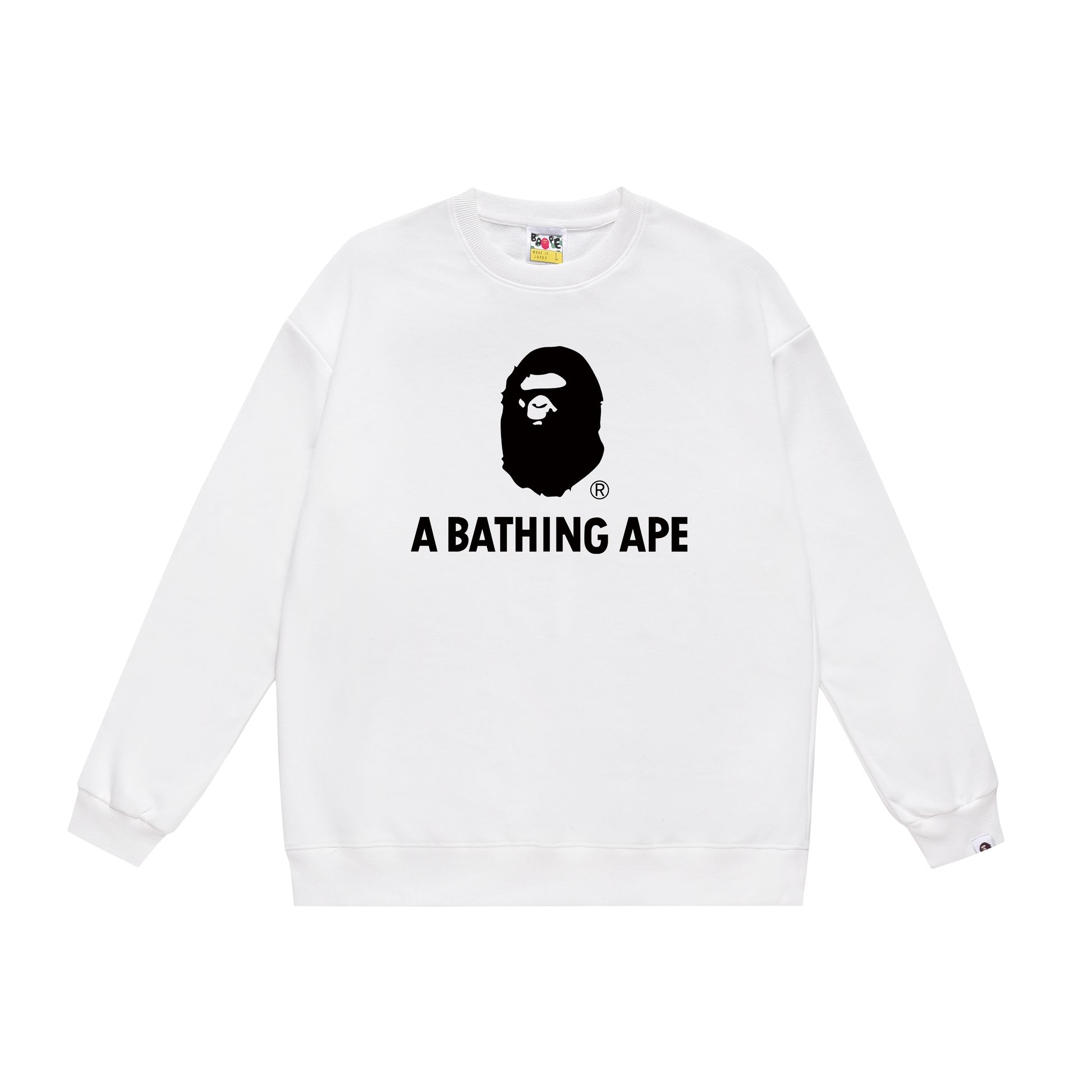 A Bathing Ape Youth Casual Logo Print Hoodie White