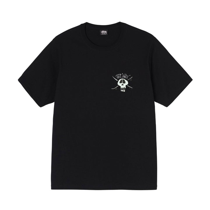 STUSSY 21HO SURF SKATE SKULL TEE