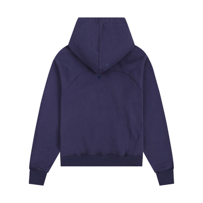 AMI Classic Zipper Logo Hooded Sweater Purple