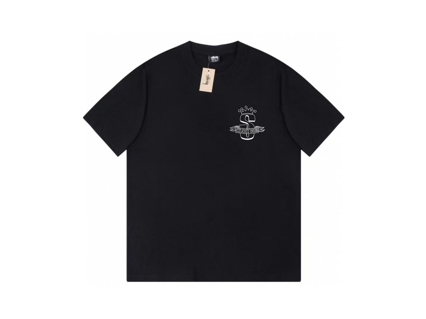 STUSSY CROWN LOGO TEE BLACK