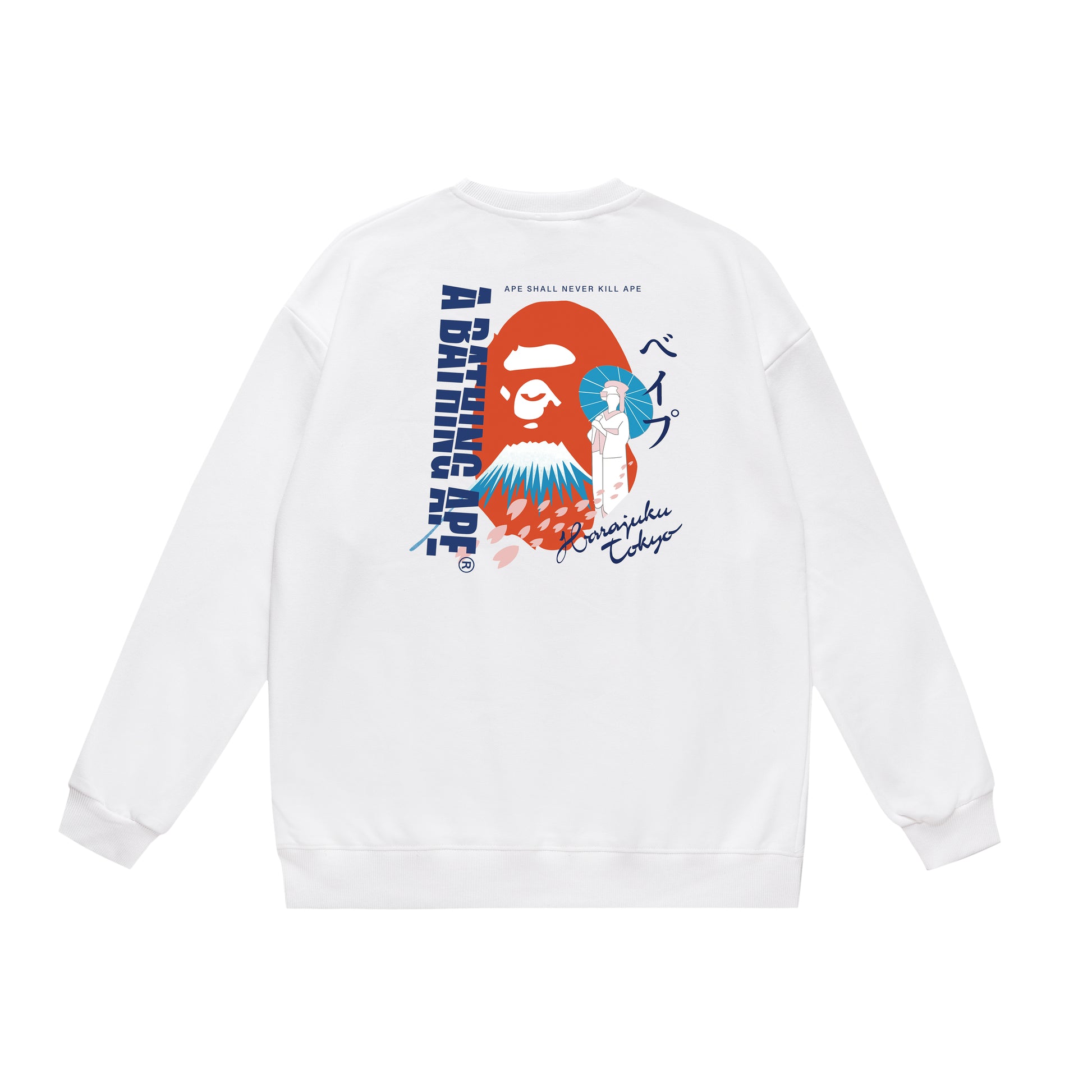 A Bathing Ape Mount Fuji Print Hoodie White