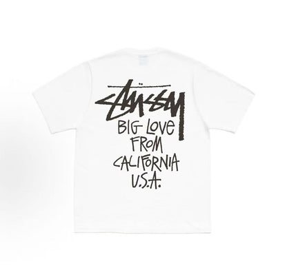 Stussy SS26 BIG LOVE TEE - A trendy, versatile, loose-fitting short-sleeved T-shirt with a graffiti signature logo, suitable for both men and women.
