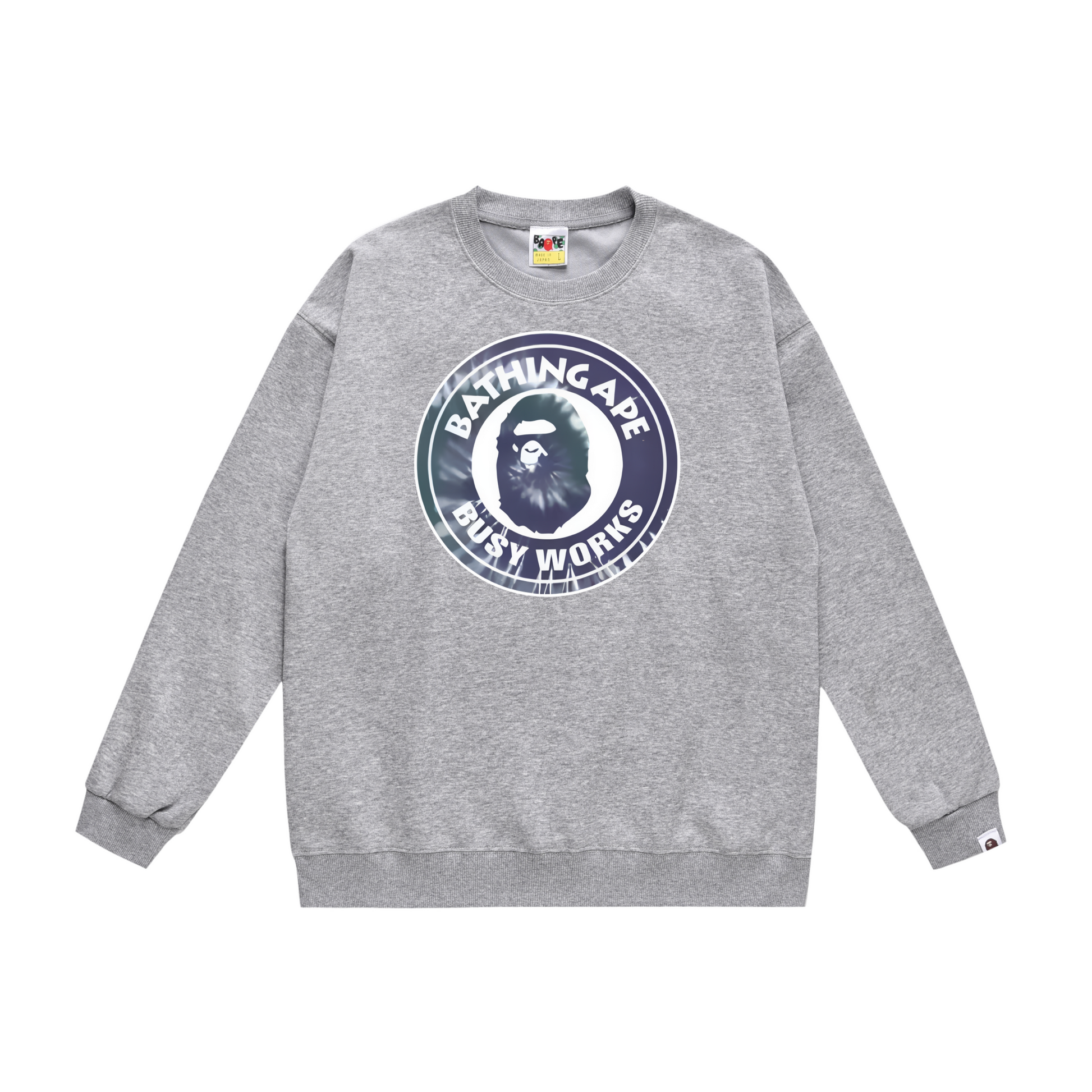 A Bathing Ape Busy Works Print Hoodie Grey