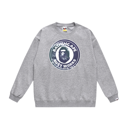 A Bathing Ape Busy Works Print Hoodie Grey