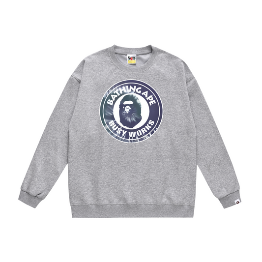 A Bathing Ape Busy Works Print Hoodie Grey
