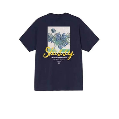 STUSSY  FLOWERS TEE NAVY
