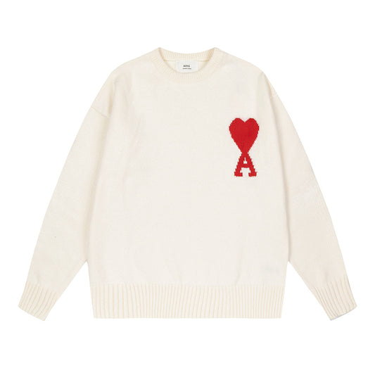 AMI  Logo Crewneck Hoodie Cream