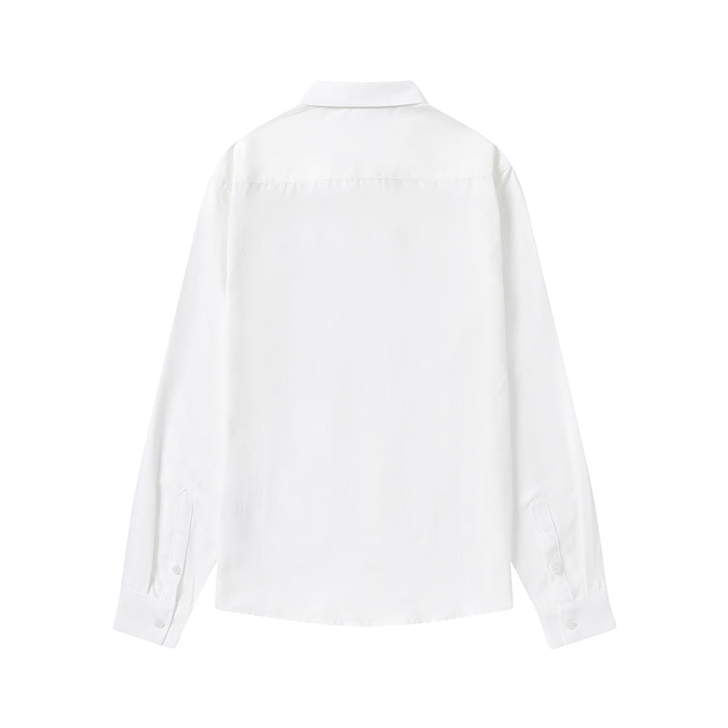 AMI Long Sleeve Logo Shirt White