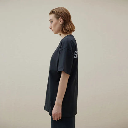 FOG Fear of God Reunion Line Los Angeles reflective short -sleeved ESSENTIALS loose T -shirt Black