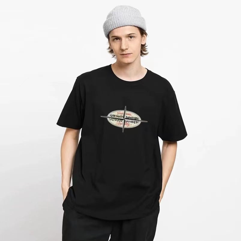STUSSY OVAL TEE BLACK