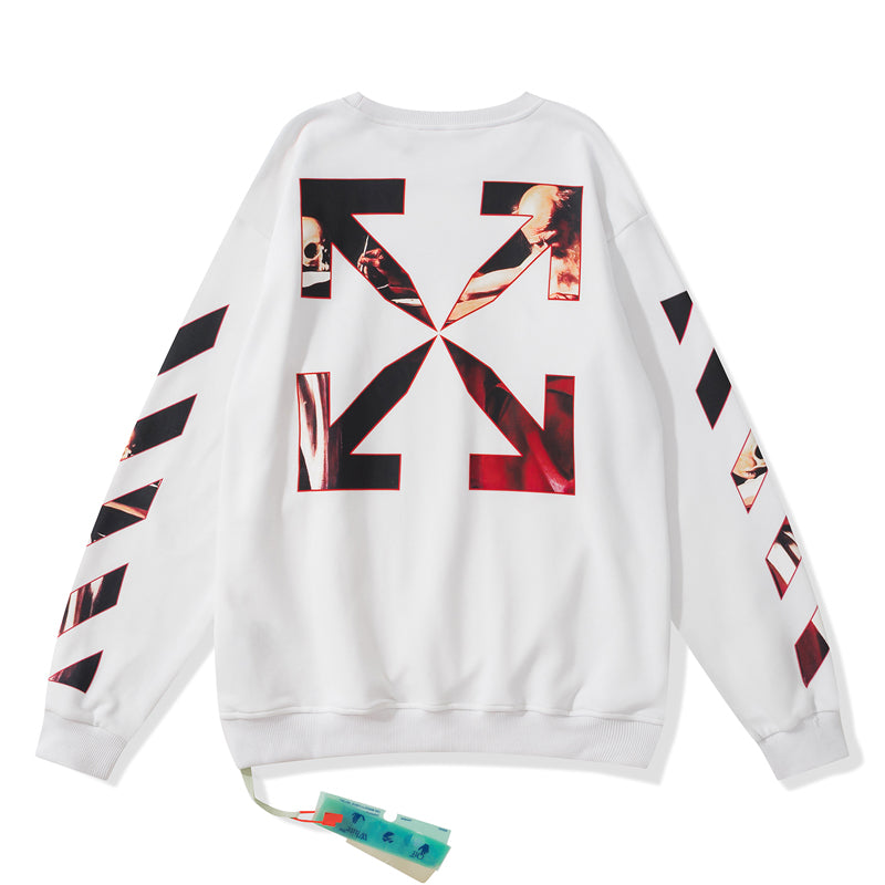 Off-White arrow logo hoodie white