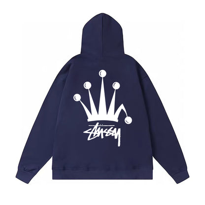 STUSSY CROWN PRINT HOODIE NAVY