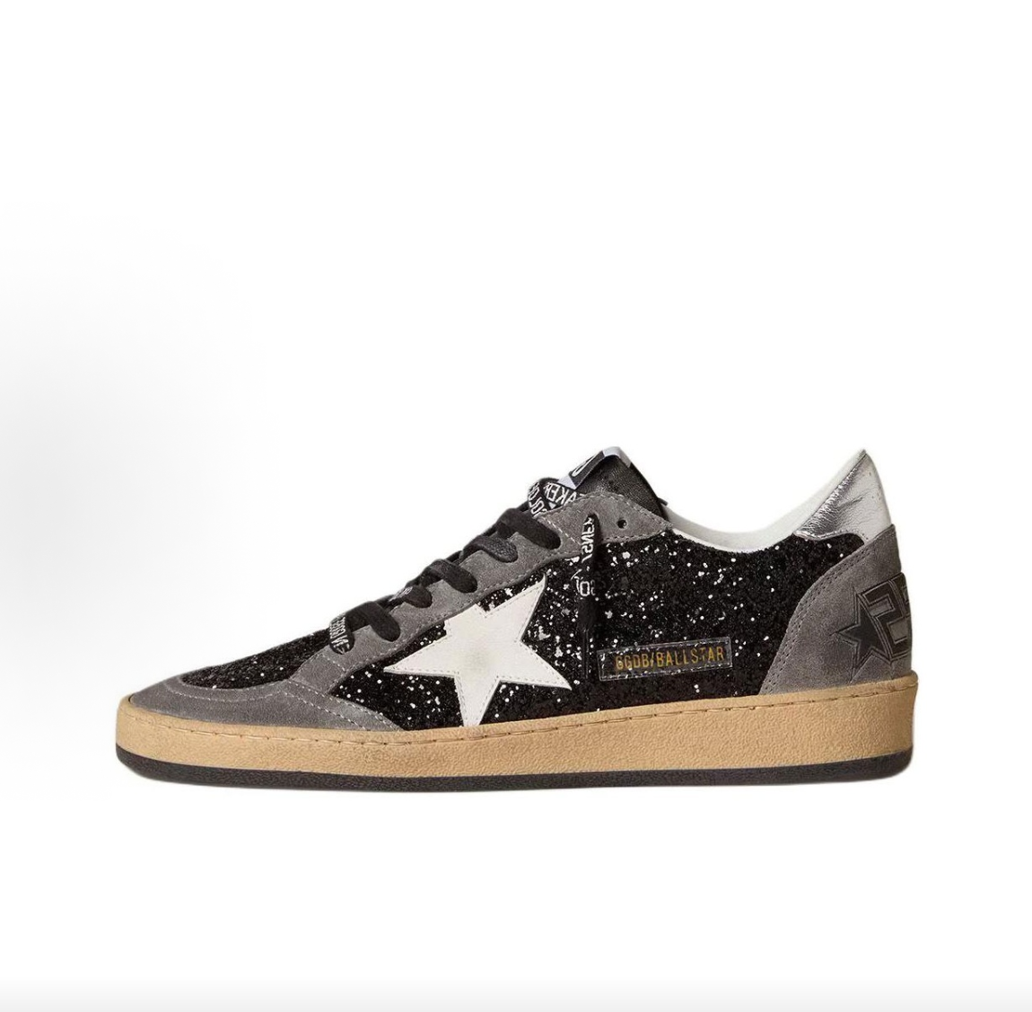 Golden Goose Ball Star Women's Black Low-Top Sneakers – Goat Leather, Round Toe, Lace-Up, Star Motif