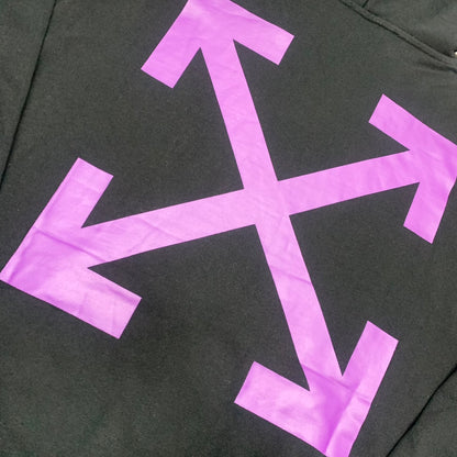 Off-White arrow logo print hooded sweater purple