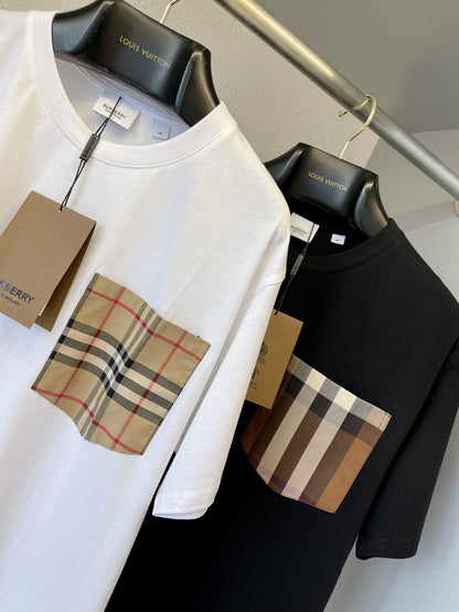BURBERRY VINTAGE CHECK POCKET COTTON OVERSIZED T-SHIRT – BRS012