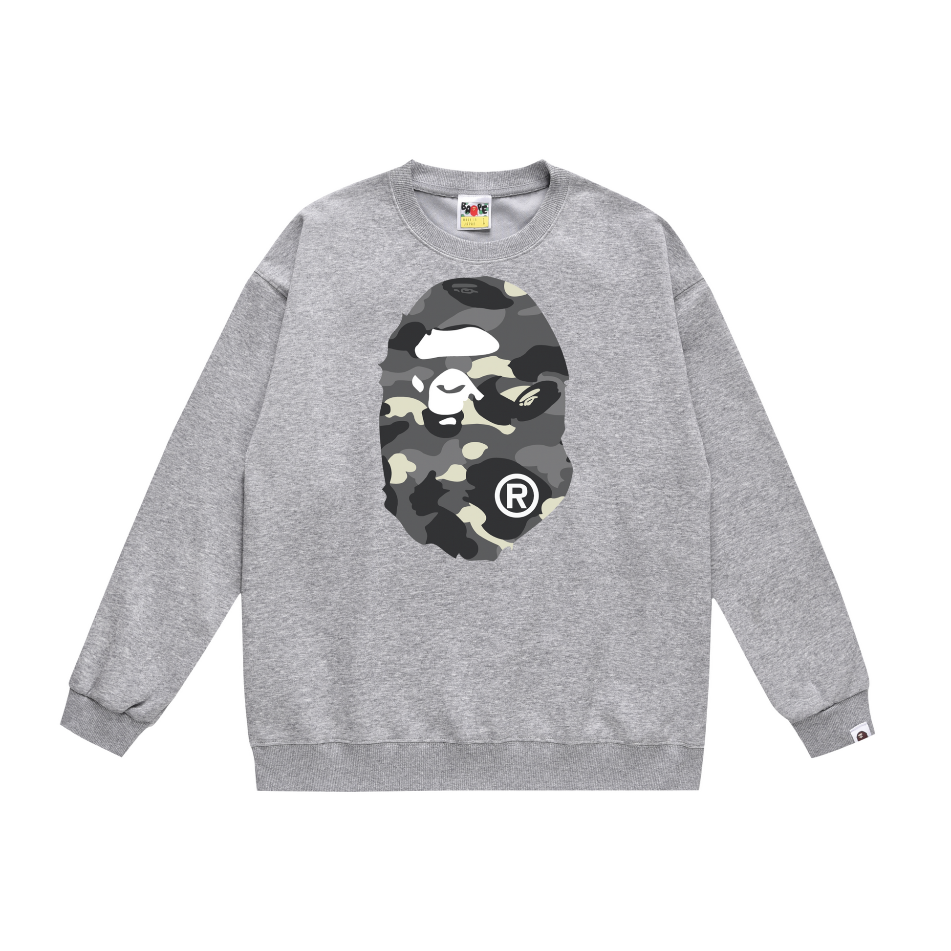 A Bathing Ape Logo Hoodie Grey/Camouflage