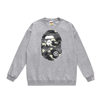 A Bathing Ape Logo Hoodie Grey/Camouflage