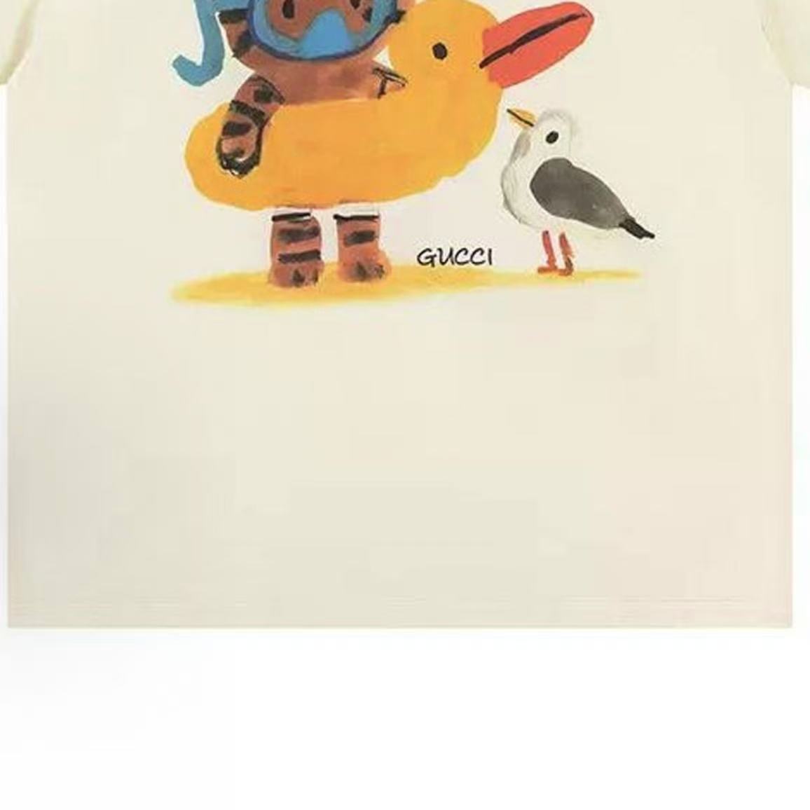 GUCCI Gucci Summer Cute Summer Short-Sleeved Round-Neck T-Shirt - Unisex style