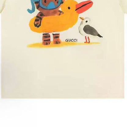 GUCCI Gucci Summer Cute Summer Short-Sleeved Round-Neck T-Shirt - Unisex style