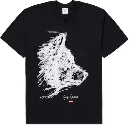 Supreme Yohji Yamamoto Scribble Wolf Tee Black