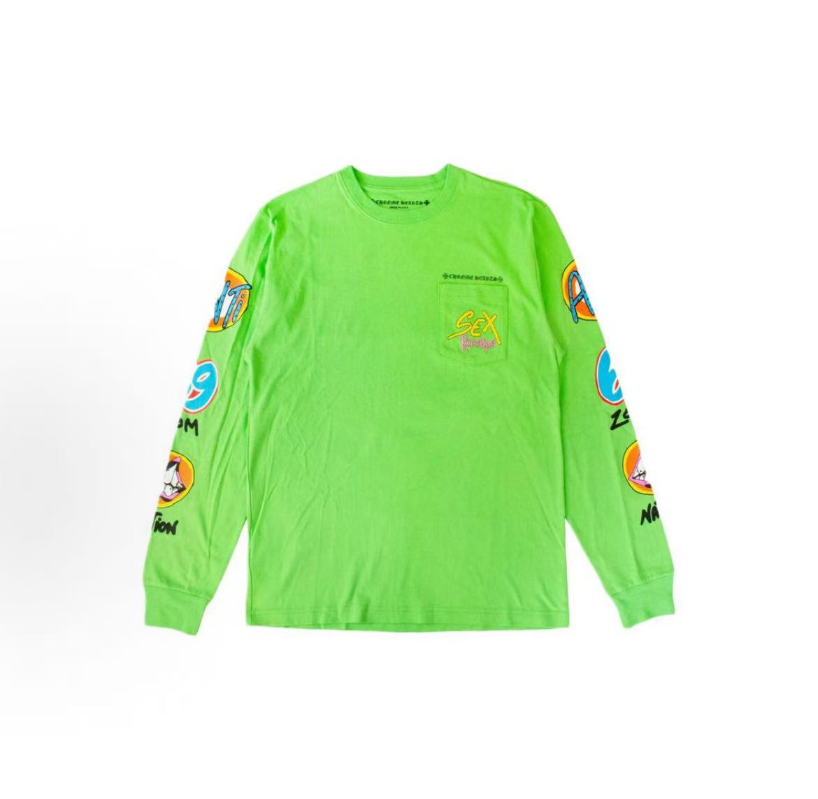Chrome Hearts Matty Boy series Logo printed hooded pullover long-sleeved T-shirt, same style for both men and women, green color