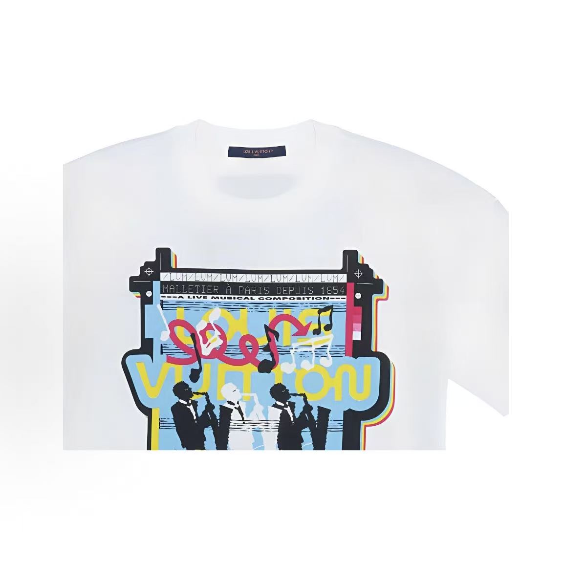 LOUIS VUITTON SS23 Logo Letter Print Short-Sleeve T-Shirt for Men - White