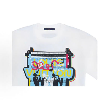 LOUIS VUITTON SS23 Logo Letter Print Short-Sleeve T-Shirt for Men - White
