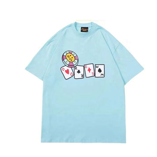 Drew House Chips Short Sleeve Cotton T-Shirt Light Blue
