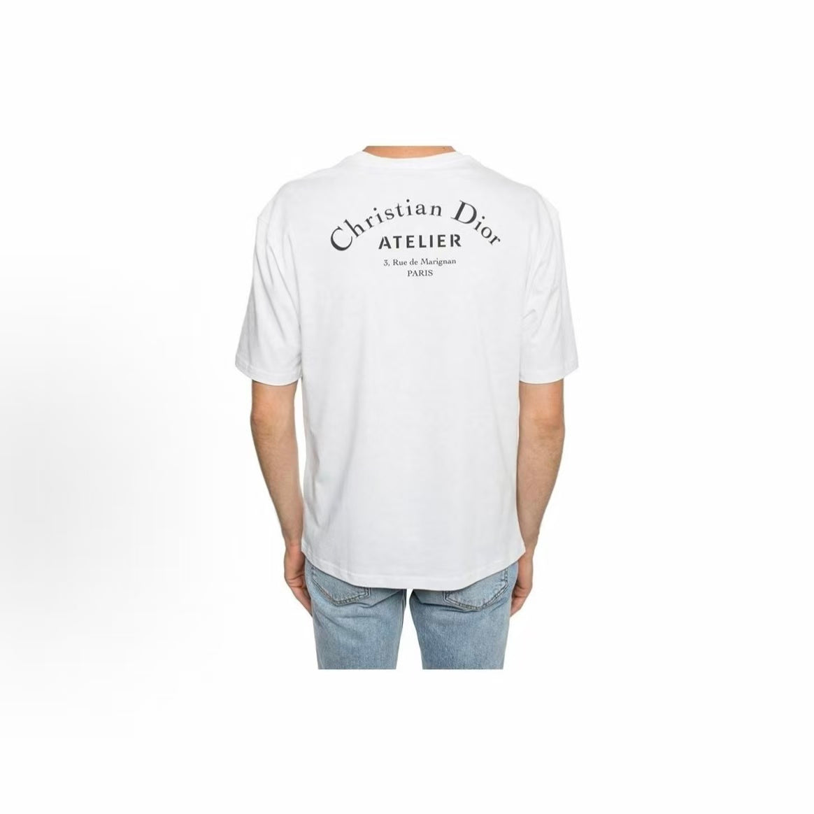 DIOR (Dior) Men's Short-Sleeved T-Shirt with Letter Logo Print, White