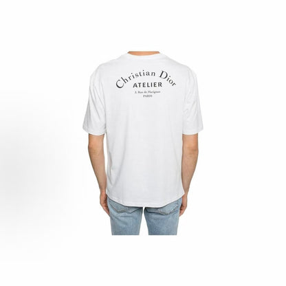 DIOR (Dior) Men's Short-Sleeved T-Shirt with Letter Logo Print, White