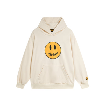 Drew House Smiley Face Series Mascot Navy Smiley Face Hooded Fleece Sweatshirt Winter Unisex Navy Blue