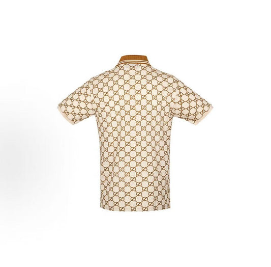GUCCI Gucci Lettered Casual Sport Short-Sleeved Polo Shirt - Men's Style - Brown