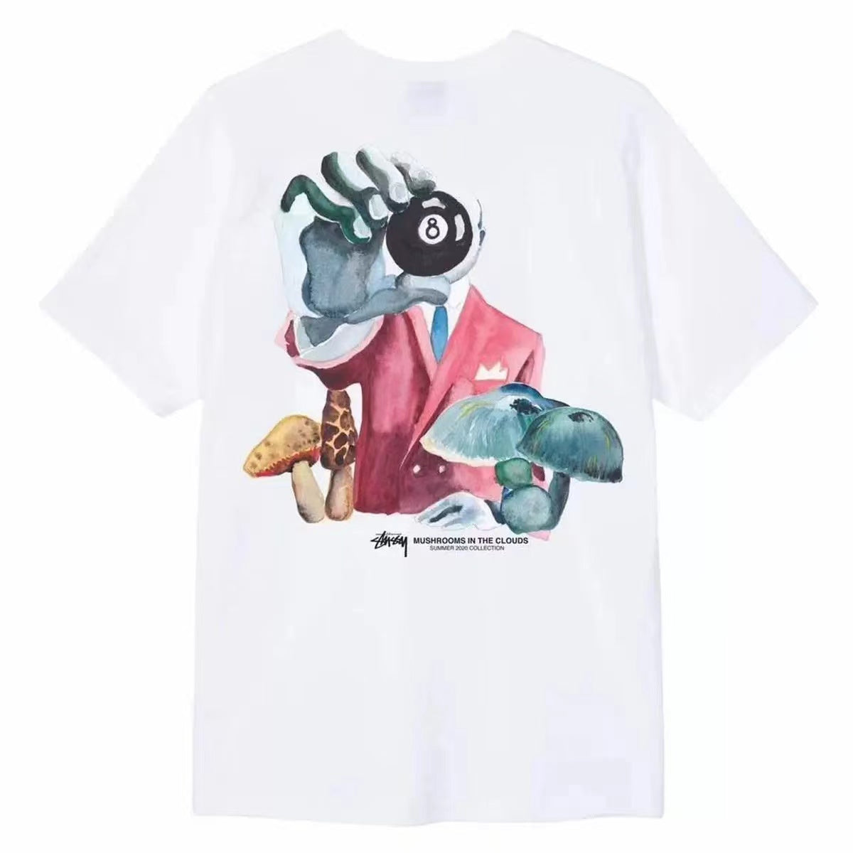 STUSSY MUSHROOM PRINT TEE WHITE