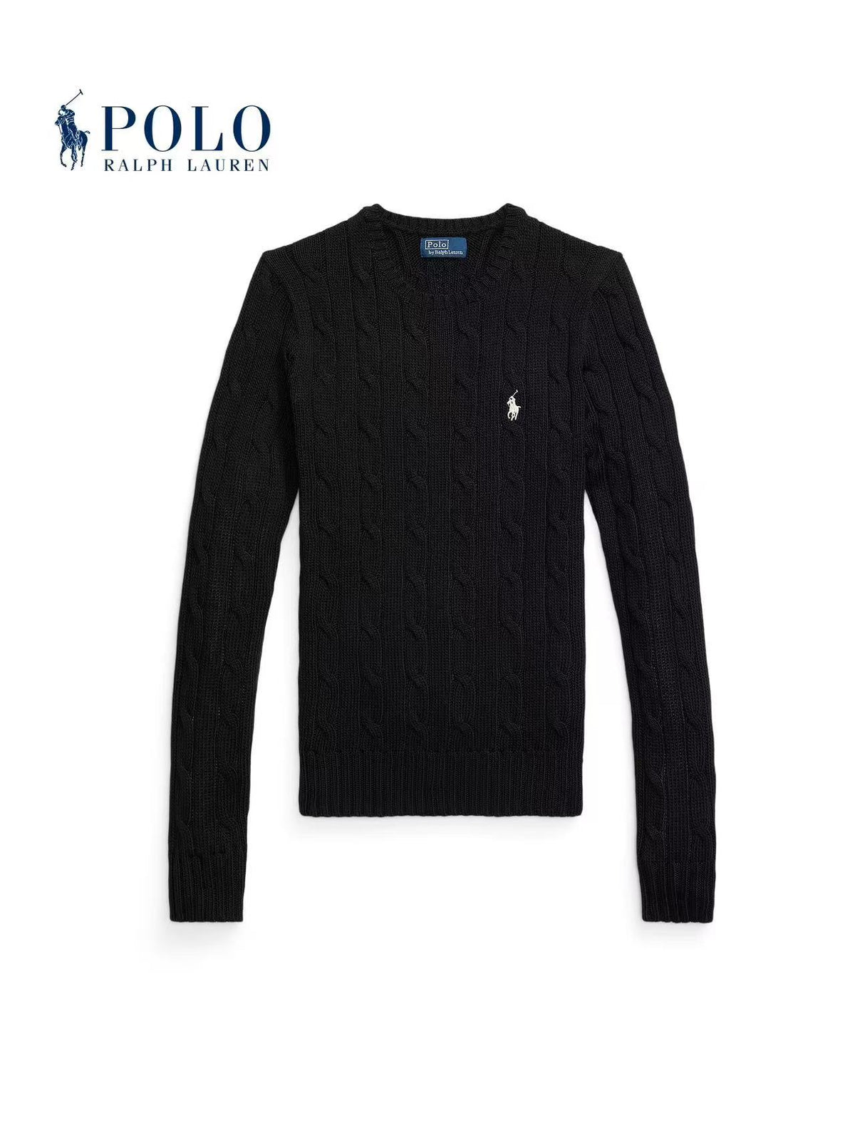 Ralph Lauren Knitted Cotton Round-neck Long-sleeved Sweater - Slim Fit Women's Style