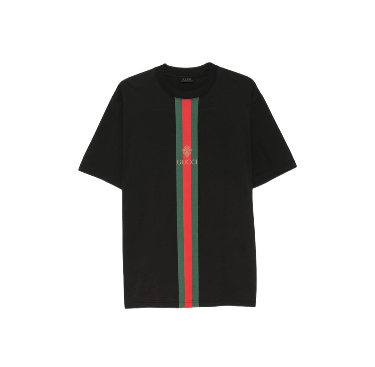 Gucci Generation Series Men's Short-Sleeve Crew-Neck T-Shirt with Logo and Web Stripe Detail
