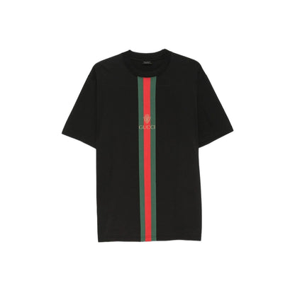 Gucci Generation Series Men's Short-Sleeve Crew-Neck T-Shirt with Logo and Web Stripe Detail