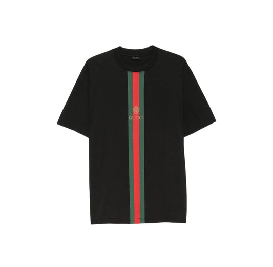 Gucci Generation Series Men's Short-Sleeve Crew-Neck T-Shirt with Logo and Web Stripe Detail