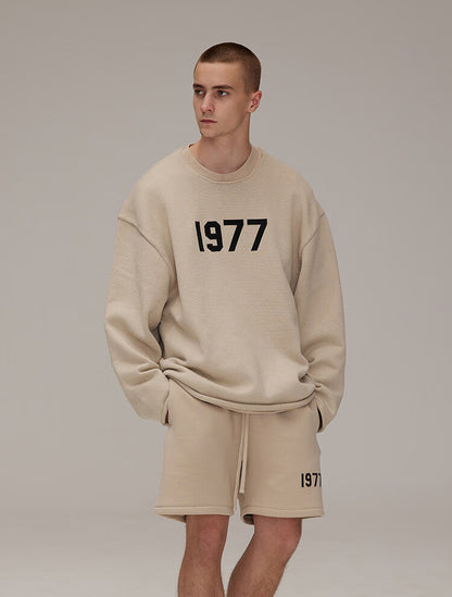 FOG FEAR OF GOD ESSENTIALS 22 1977 flocked crew neck sweater
