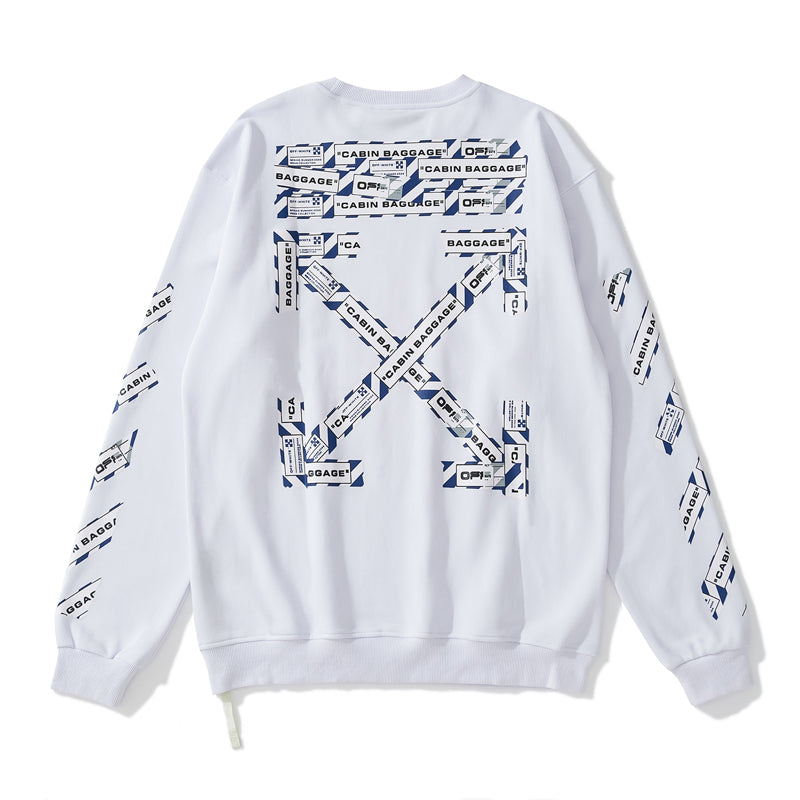 Off-White 829 arrow print hoodie white