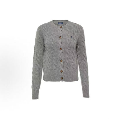 Ralph Lauren Solid-color Logo Embroidered Single-Button Long-Sleeved Sweater Standard Fit Women's Style