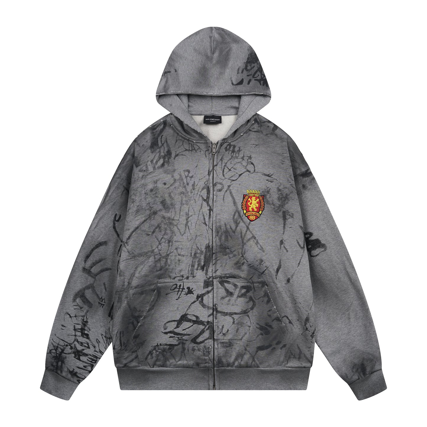 Balenciga jointly  MUFC logo hoodie BL238079 grey