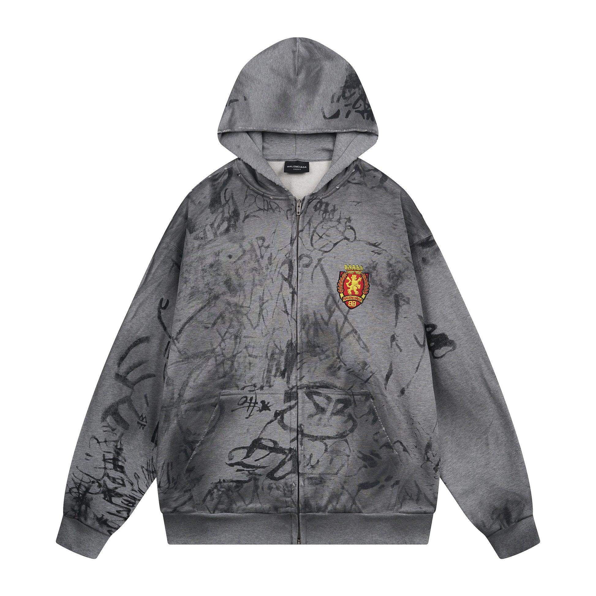 Balenciga jointly  MUFC logo hoodie BL238079 grey