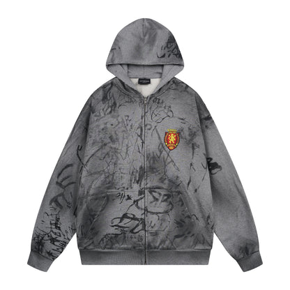 Balenciga jointly  MUFC logo hoodie BL238079 grey