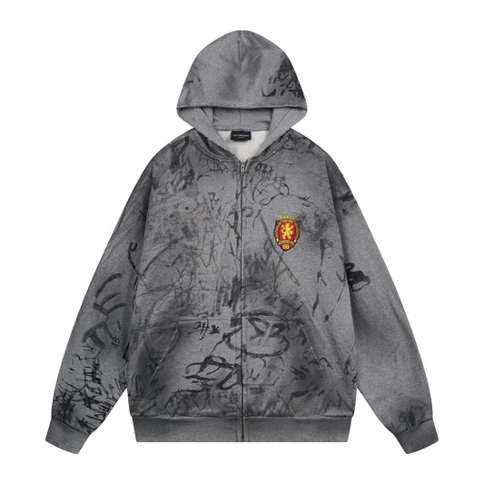 Balenciga jointly  MUFC logo hoodie BL238079 grey