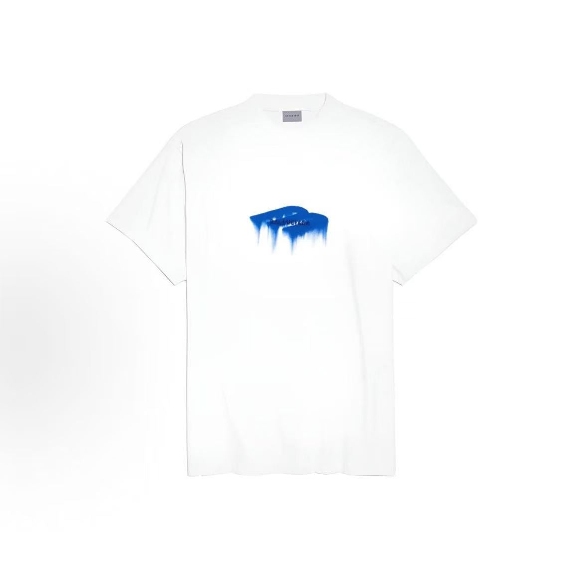 Balenciaga SS26 Printed Embroidery Round-neck Short-sleeved T-shirt - Loose Fit Men's Style