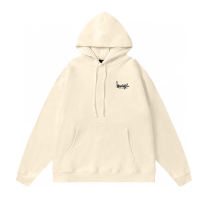 STUSSY REVERSE LOGO PRINT HOODIE CREAM