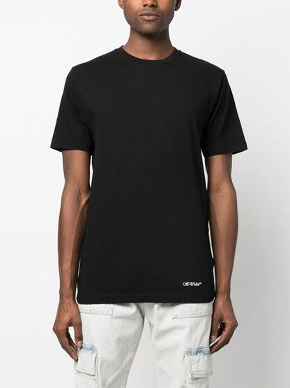 Off-white T-shirt with sketch style logo on the back