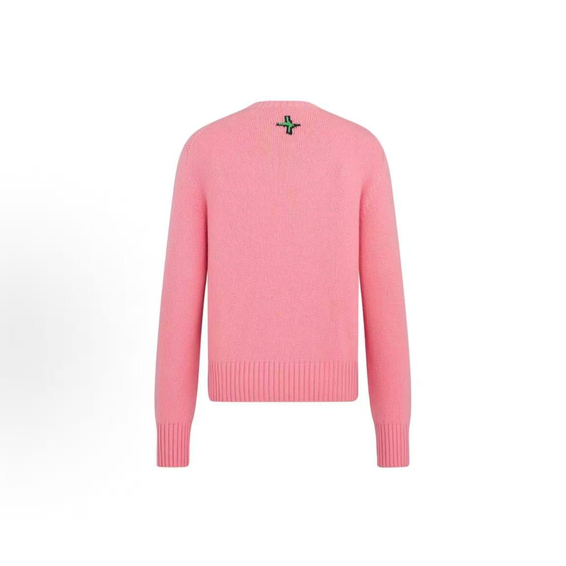 DIOR (Dior) - Fall/Winter 2024 - LEWIS HAMILTON - Wool blend with jacquard weave long-sleeved sweater for men - Pink