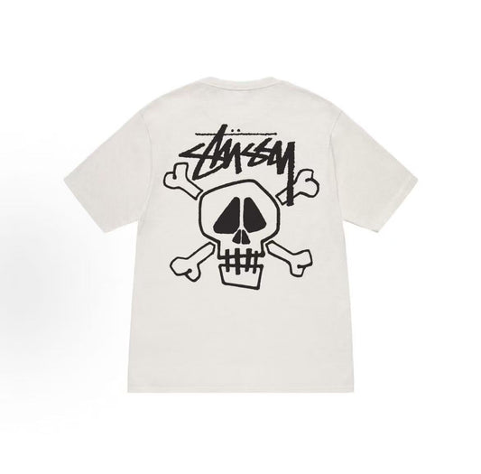Stussy letter-style crew-neck casual T-shirt, available for both men and women